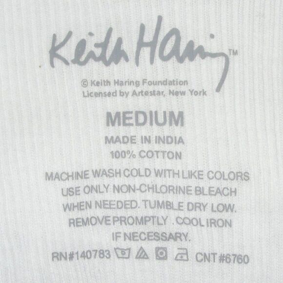 KEITH HARING Tank top, M, White, Sm Square art/Hem, Mouse Man/Money - Picture 8 of 8